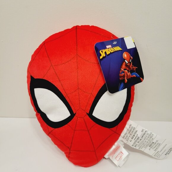 Marvel Triangle Spiderman Face Red Throw Decor Plush Pillow - Picture 1 of 3